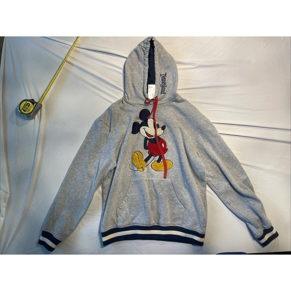 Walt Disney World Mickey Mouse Hoodie Pullover Mens Small Gray